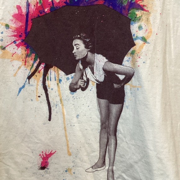 Threadless White Tee with Colorful Abstract Design - Picture 2 of 5